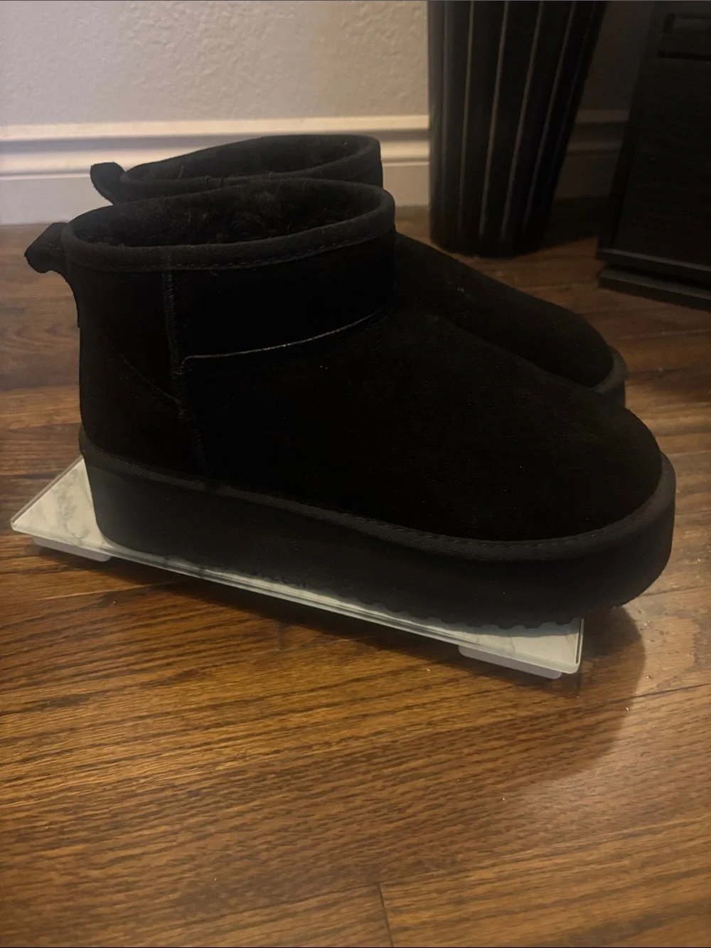 Project Cloud “Ugg style” Black Platform Ankle Boots - Women's Cozy Slip-On